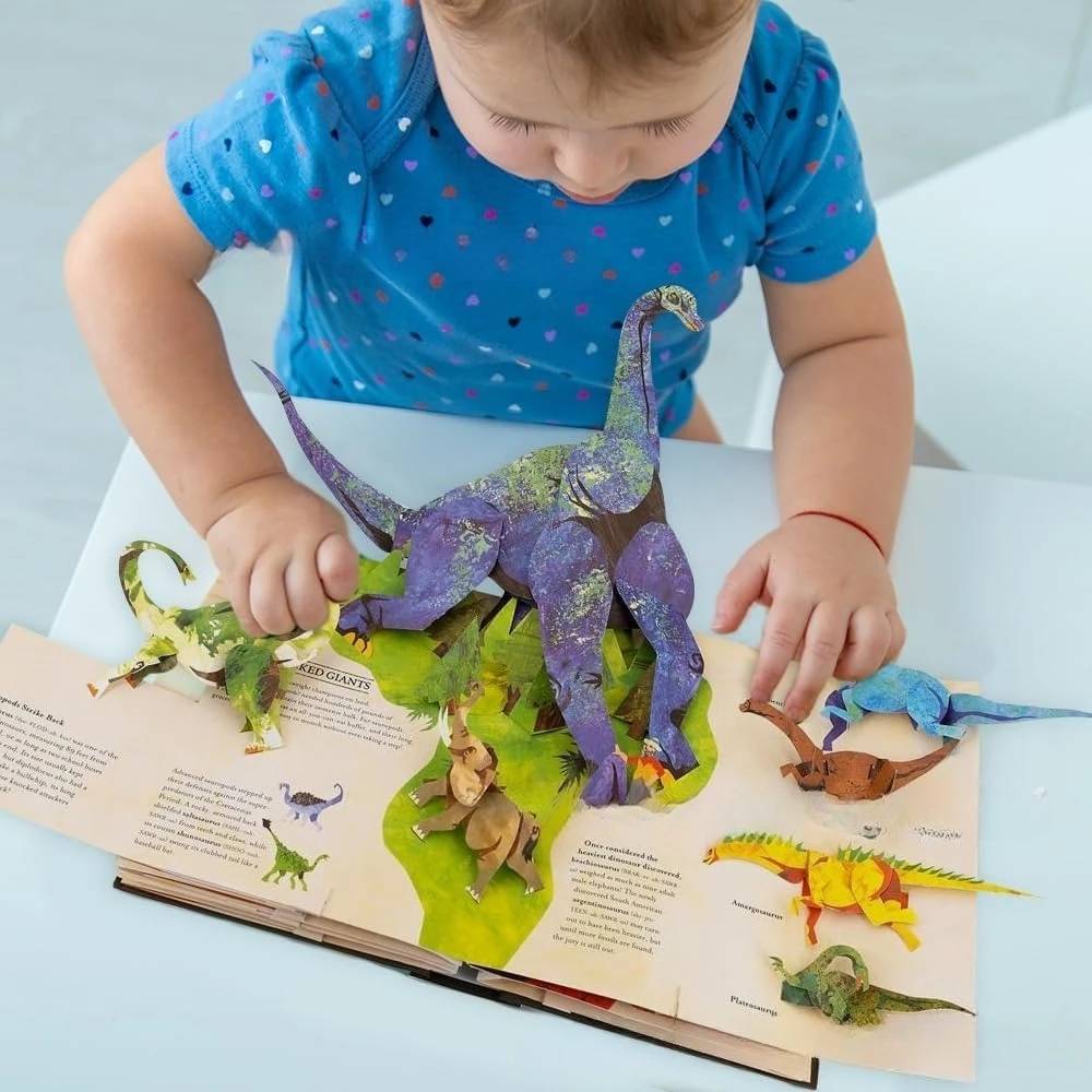 🔥🐱‍🐉【50% zniżki】📕 Encyklopedia dinozaurów 3D, książka z wyskakującymi dinozaurami prehistorycznymi