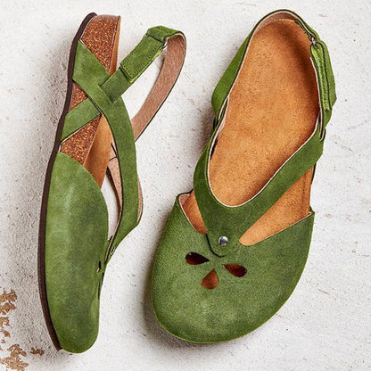✨✨【Ograniczona oferta】 【35-44】2025 wysokiej jakości skórzane sandały casualowe ✅ Okrągły nosek ✅ Płaska podeszwa