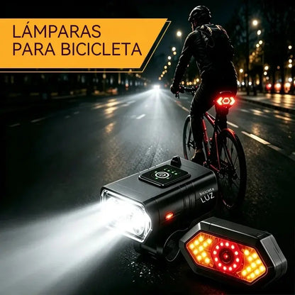 🚴 Luz LED para Bicicleta de Alto Brillo | Kit Delantero + Trasero USB Recargable ✅️Pago contra entrega
