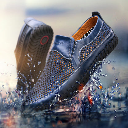 👞🔥【38-48】Nowe męskie buty ze skóry siatkowej na wiosnę i lato ⚡Duży rozmiar ⚡Skóra bydlęca ⚡Anti-pot i zapach ⚡Oddychające i wygodne