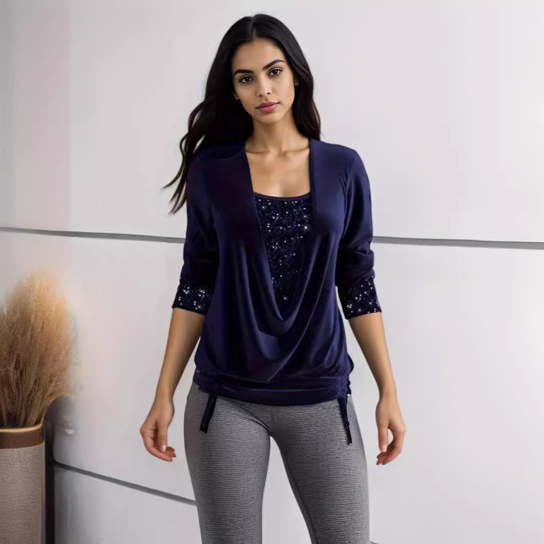 ✨🎁【S-3XL】2025 Zimowe nowe modne błyszczące damskie wysokiej jakości eleganckie bluzki z długim rękawem