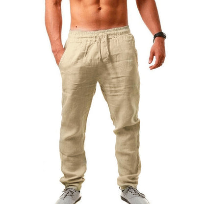 👖 50% de descuento💥【40-120 kg】Pantalones deportivos casuales de algodón y lino para hombre, tallas grandes, corte holgado ✅️Pago contra entrega
