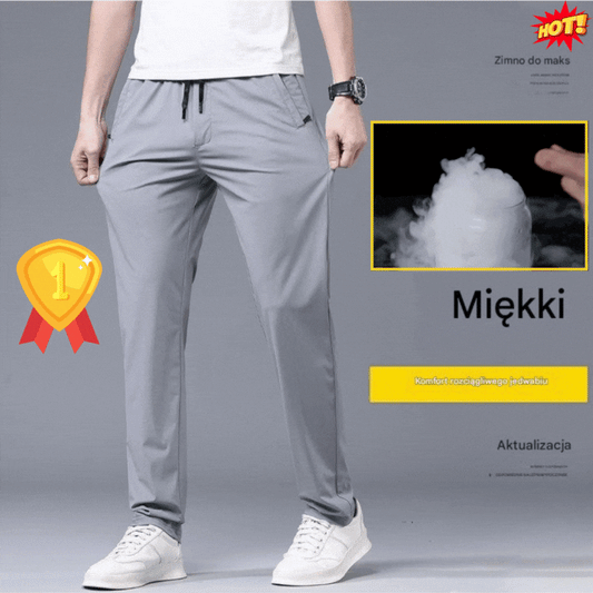 👖👖【40-115 kg】Nowe spodnie z elastycznego jedwabiu na wiosnę i lato 2025
