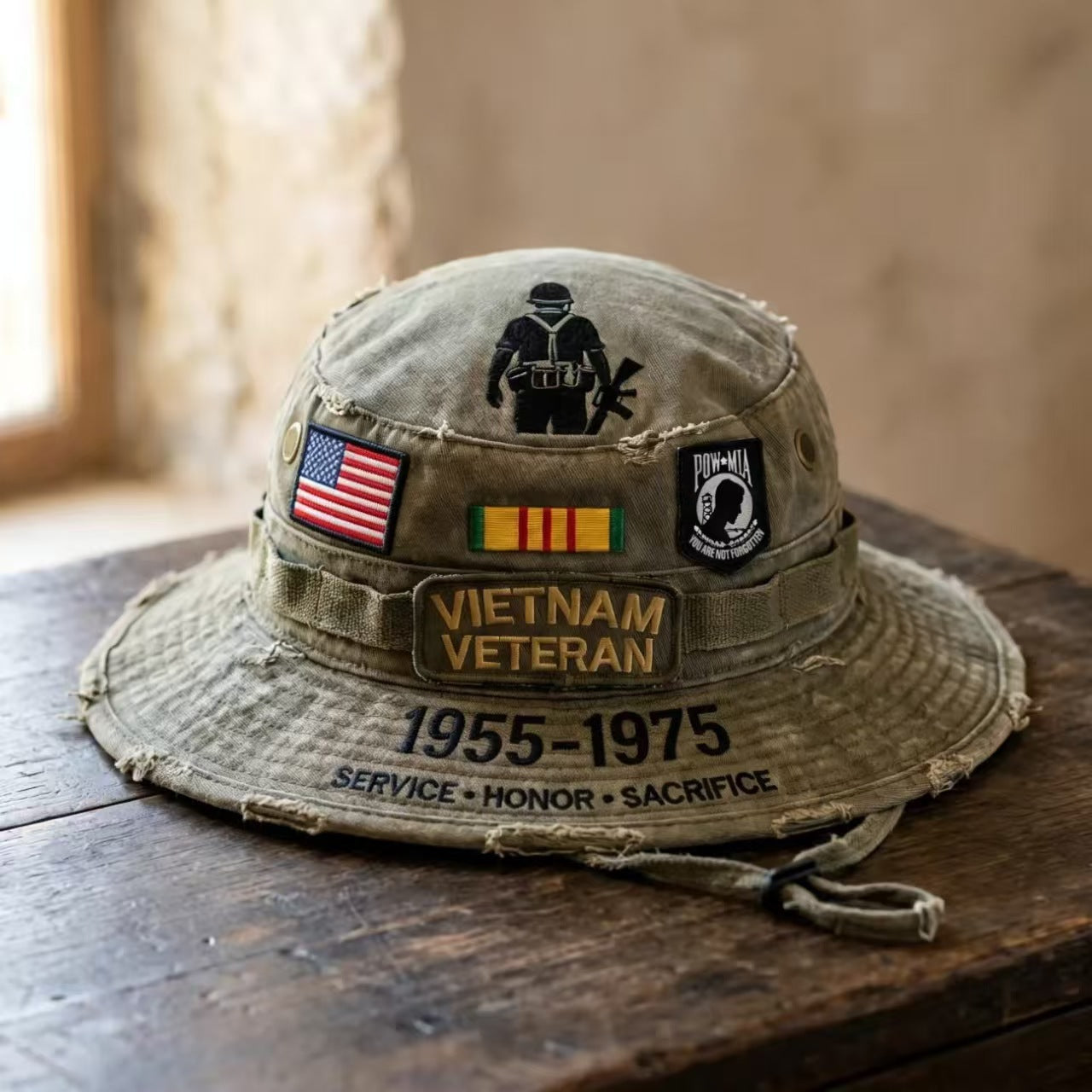 🏆Último día de rebajas: 50% de descuento 🎖️Sombrero Boonie en homenaje a los veteranos de Vietnam: honra su servicio y sacrificio. Sombrero resistente para exteriores con protección táctica.
