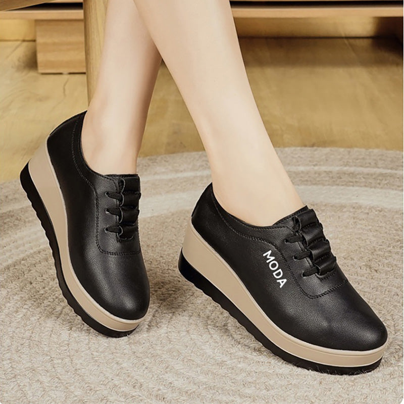 【35-42】🔥Pół ceny, promocja limitowana🔥damskie buty na grubej podeszwie ze skóry naturalnej, nowy modny model 2026 roku