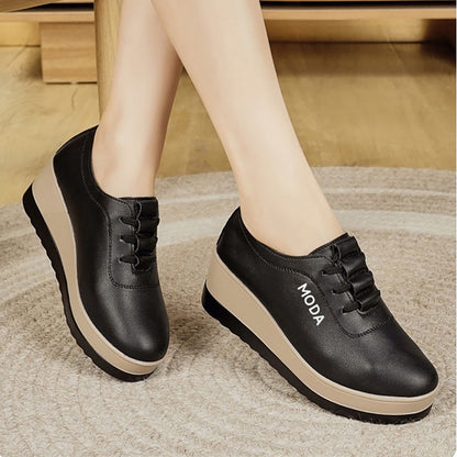 【35-42】🔥Pół ceny, promocja limitowana🔥damskie buty na grubej podeszwie ze skóry naturalnej, nowy modny model 2026 roku