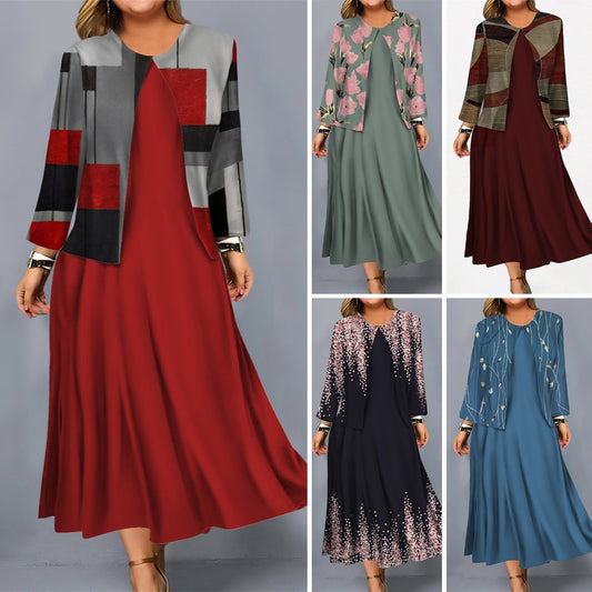 【S-3XL】2025 Nowa sukienka w kwiaty Krótka kurtka Modny garnitur na co 3907851