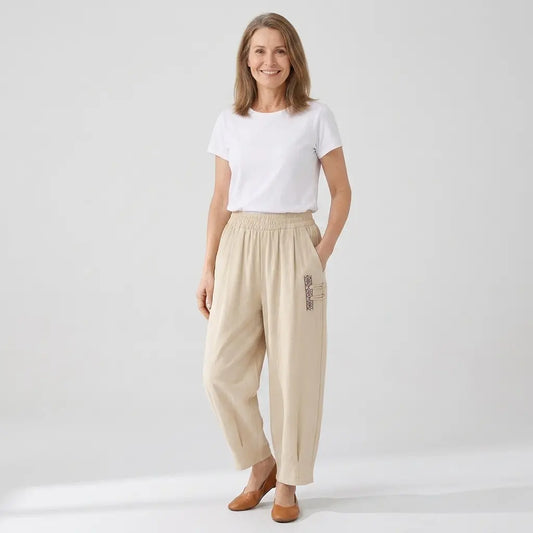 🔥✨【M–4XL】👖 Ľahké a priedušné dámske letné nohavice - zmes bavlny a ľanu