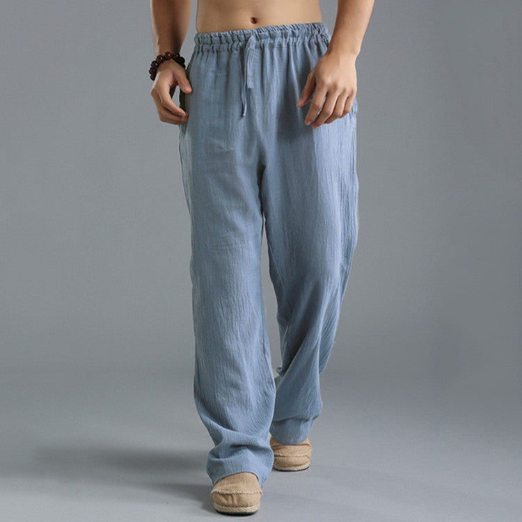 🌿 50% de descuento🔥 Pantalones casuales de lino para hombre en tallas grandes, holgados y transpirables ✅️Pago contra entrega