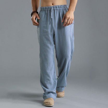 🌿 50% de descuento🔥 Pantalones casuales de lino para hombre en tallas grandes, holgados y transpirables ✅️Pago contra entrega