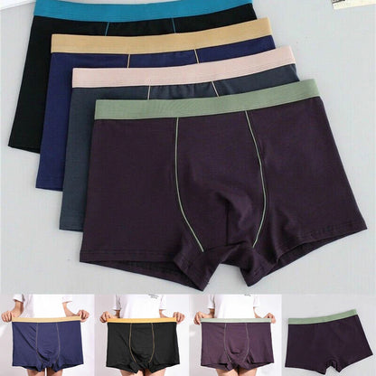 😍🛒【4 piezas】Ropa interior de algodón puro para hombres de talla grande【45kg-150kg】✅️Pago contra entrega
