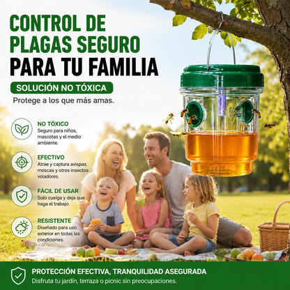 【2 piezas 27 €】🐝☀️ Trampa solar para avispas para patios y jardines 🔋🌿 – Altamente eficiente, recargable, resistente a la intemperie, cubre hasta 500 metros cuadrados.✅️Pago contra entrega