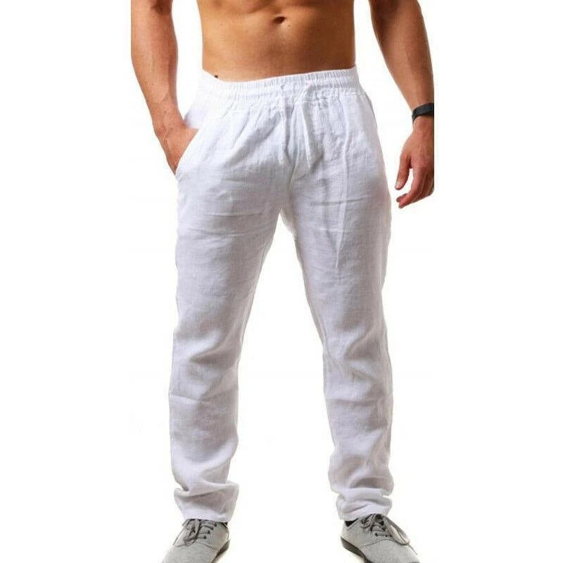 👖 50% de descuento💥【40-120 kg】Pantalones deportivos casuales de algodón y lino para hombre, tallas grandes, corte holgado ✅️Pago contra entrega