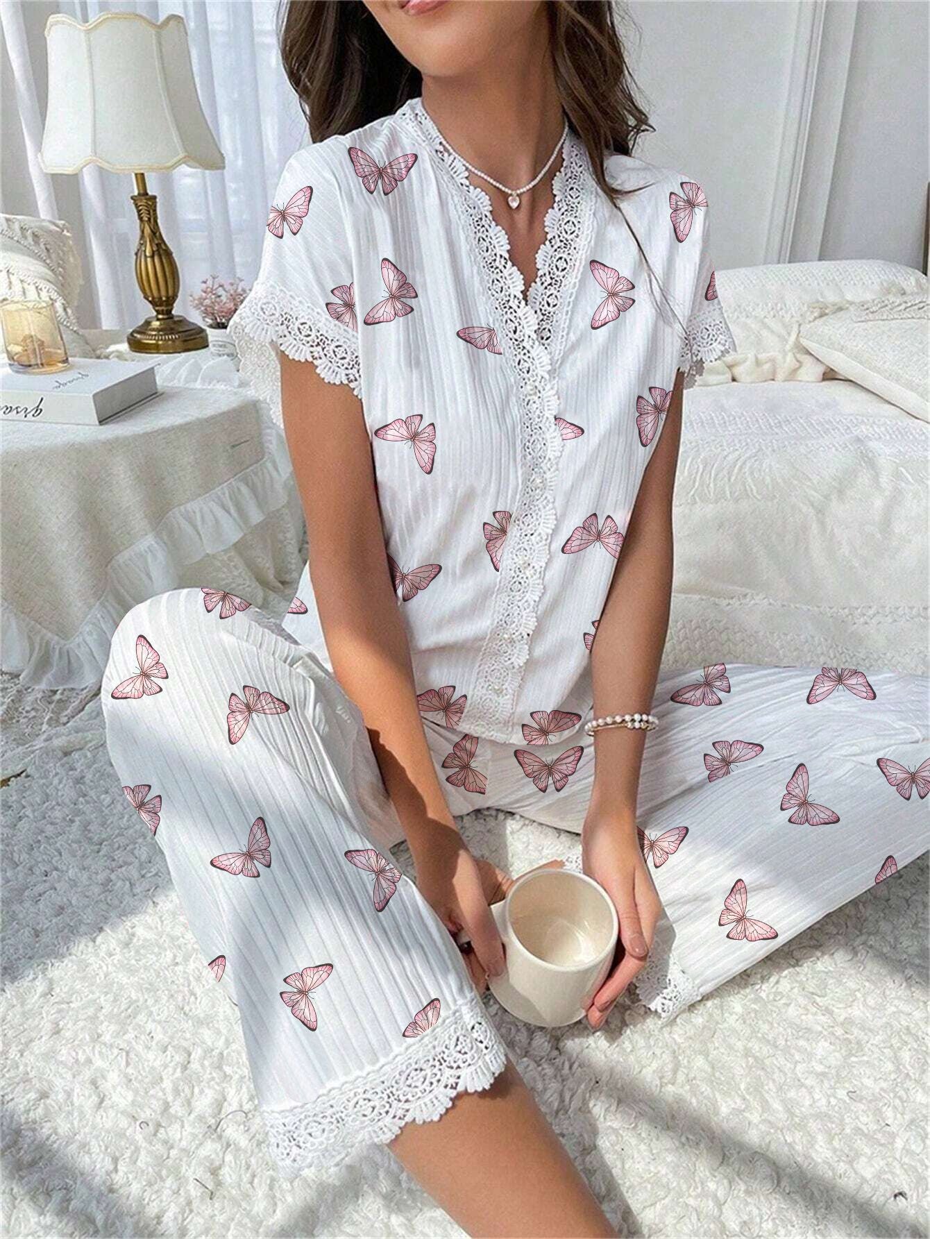 💥【50% off limitado】Pijama mujer 2026, estampado y bordado, suave y cómodo