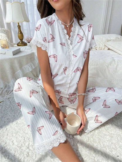 💥【50% off limitado】Pijama mujer 2026, estampado y bordado, suave y cómodo