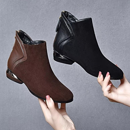 👢🔥【Zimski hit】🔥【 35-41】Jesen/Zima 2025. Nove martin čizme od kašmira i kravlje kože, okrugli vrh i niska peta!