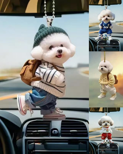 💖Bestseller🐶【5 szt.】 Kreatywny i uroczy pluszowy brelok z pieskiem, idealny jako dodatek do wnętrza samochodu lub ozdoba torebki