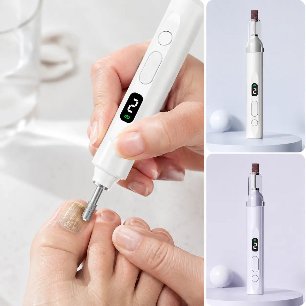 💅Lima de uñas eléctrica 2 en 1 con lámpara LED (lámpara de secado + 5 cabezales de pulido) ✅️Pago contra entrega