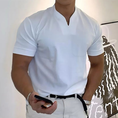 💪👔Polo deportivo para hombre en tallas grandes, de algodón elástico