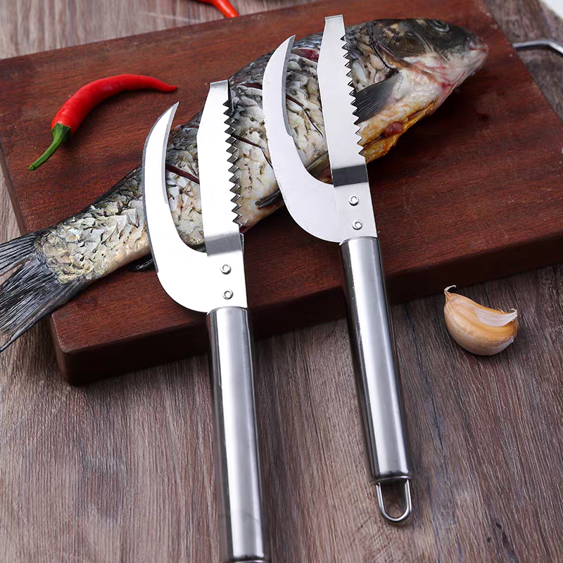 🍲🐟【Kup 1, a 1 dostaniesz gratis】🐟 Wielofunkcyjny nóż ze stali nierdzewnej, skutecznie usuwa łuski ryb