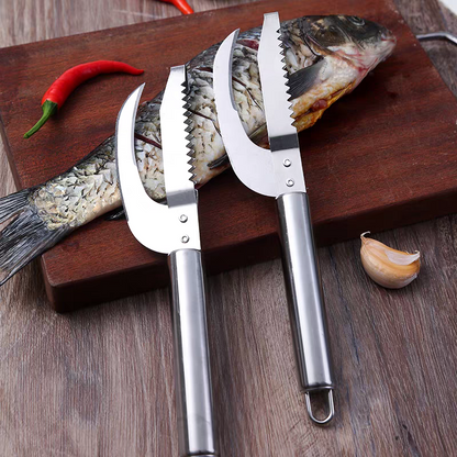 🍲🐟【Kup 1, a 1 dostaniesz gratis】🐟 Wielofunkcyjny nóż ze stali nierdzewnej, skutecznie usuwa łuski ryb