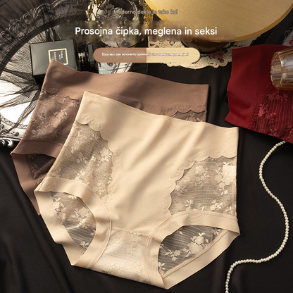 💥[5-delni komplet] Ženske visoko elastične brezšivne čipkaste hlačke s funkcijo za nadzor trebuha in dvig zadnjice