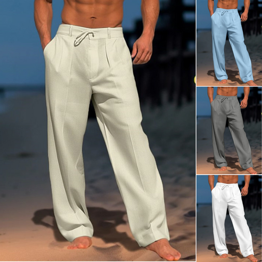 🏖️👖【Rabat letni – 50% 🔥】【S–3XL】😍 Męskie lniane spodnie casualowe w dużych rozmiarach, wygodne i przewiewne, idealne na co dzień i na wakacje