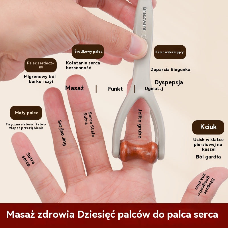 🔥🎉【Kup jeden, a drugi dostaniesz gratis】✨🌿Masażer palców z litego drewna: łagodzi zmęczenie dłoni