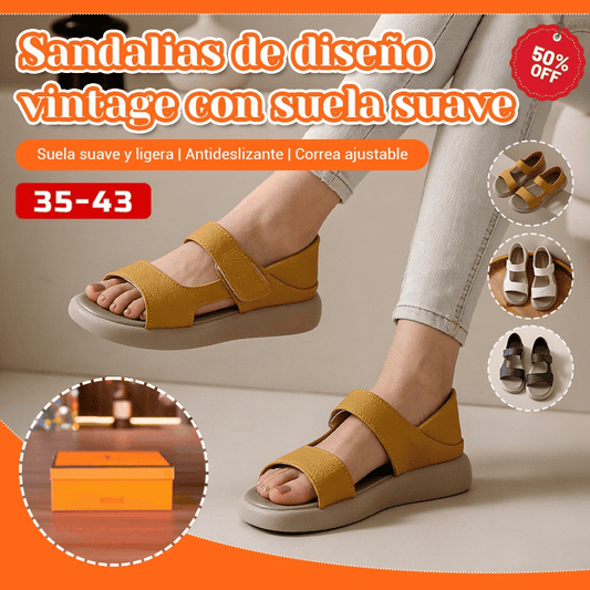 🔥【Precio súper bajo】🔥【Tallas 35-43】👡Sandalias retro de verano 2026, hechas de cuero suave y una suela flexible.