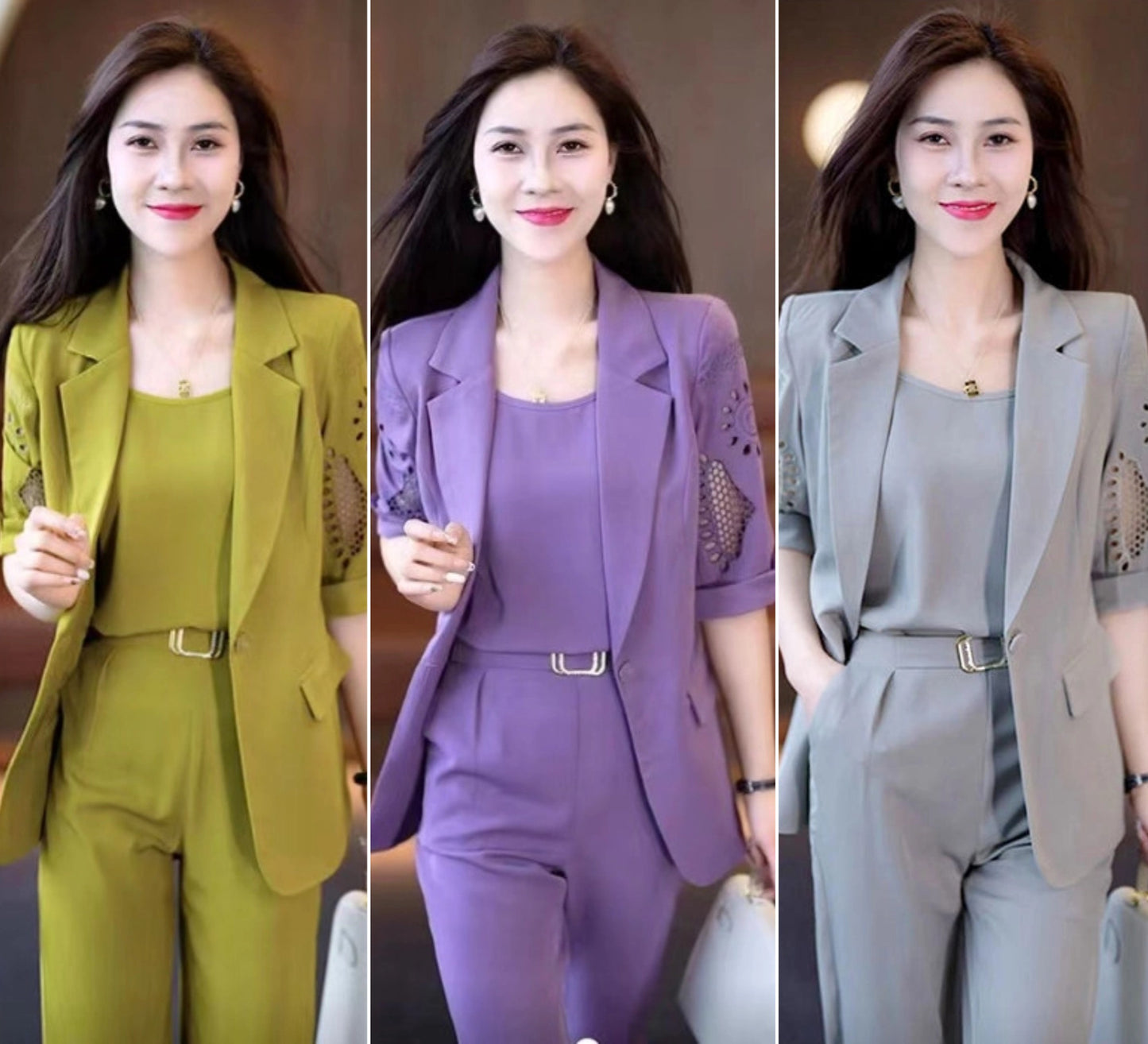 🏆【Kurtka + kamizelka + spodnie】Trzyczęściowy komplet, nowy modny garnitur casualowy 2025