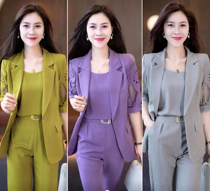 🏆【Kurtka + kamizelka + spodnie】Trzyczęściowy komplet, nowy modny garnitur casualowy 2025