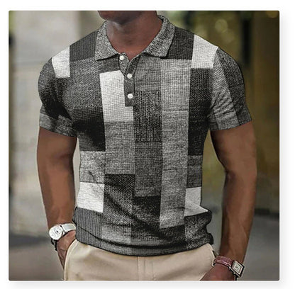 💥👕【Novo u vrućoj prodaji】【S-5XL】Muška ležerna polo majica s geometrijskim uzorkom 2026