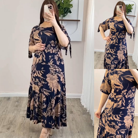 🌈💕【S-5XL】2025 lato nowa wysokiej jakości wygodna modna elegancka sukienka z nadrukiem
