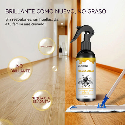 🔥🍯 Spray pulidor de madera con infusión de cera de abeja para el mantenimiento de muebles y la prevención de grietas.