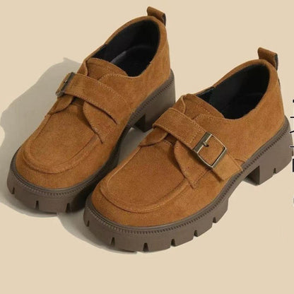 🔥✨【35-40】Nowe zimowe damskie skórzane buty z grubą podeszwą, modne i eleganckie, aksamitne do wyboru