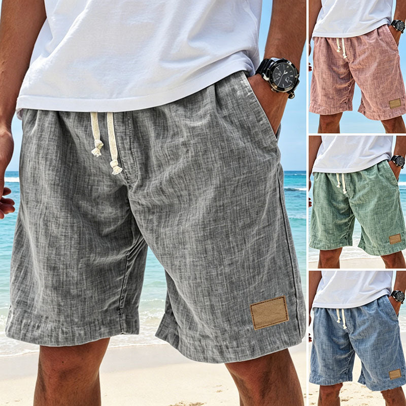 ⏳🔥【Último día al 50%】👖 【S-5XL】【55-110 kg】Pantalón corto casual hombre 2026 efecto lino con cordón (tallas grandes).