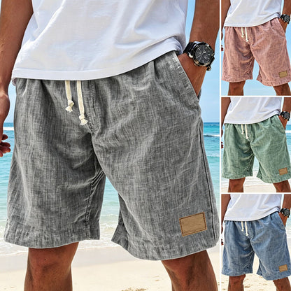 ⏳🔥【Último día al 50%】👖 【S-5XL】【55-110 kg】Pantalón corto casual hombre 2026 efecto lino con cordón (tallas grandes).