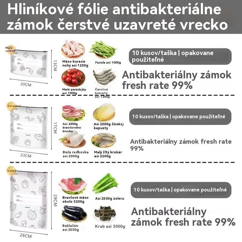 🔥✨【Balenie 60 kusov】Samouzatváracie vrecká z potravinárskej hliníkovej fólie - zahustené a uzavreté