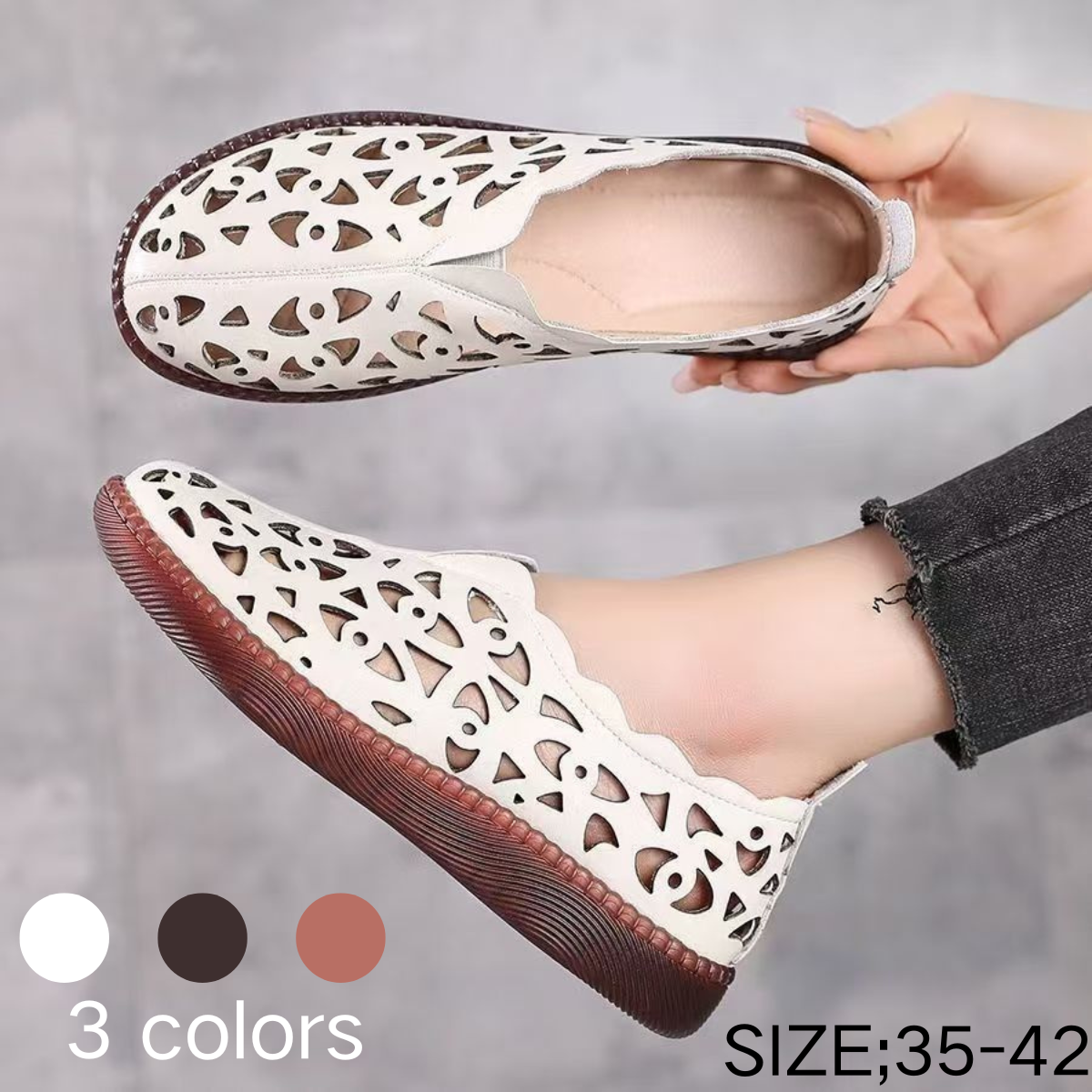 🔥【Oferta limitada al 50%】🔥【35-42】Zapatos retro transpirables de mujer con punta redonda