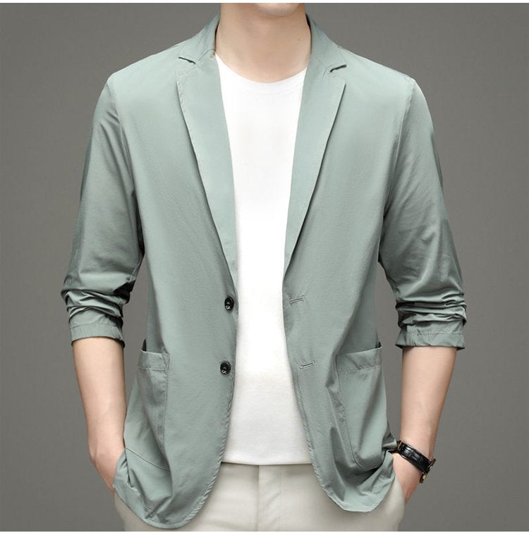 【50% zniżki】【M-5XL】Męska letnia kurtka biznesowa Ice Silk oddychająca--3905875