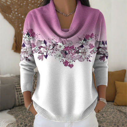 Dámská ležérní volná košile s vysokým výstřihem a potiskem (S-3XL)