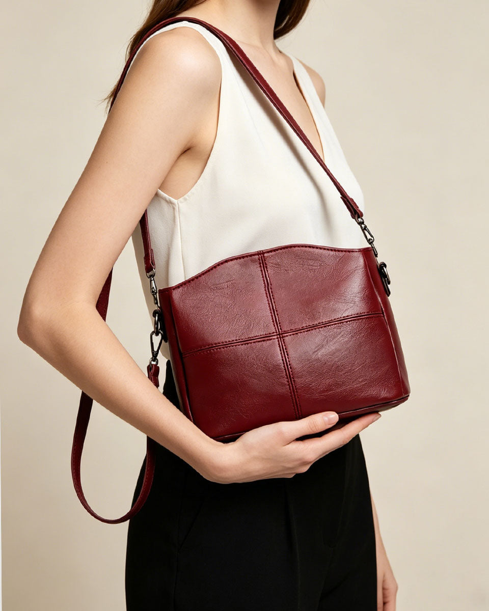 🔥👜👜 Bolso de hombro de cuero genuino de nuevo estilo, retro hecho a mano, moderno y versátil.