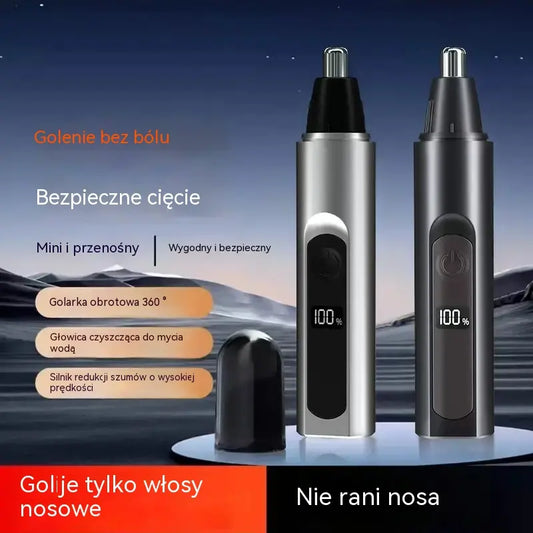 Profesjonalny trymer do nosa i uszu z wyświetlaczem LED – bezbolesny prezent idealny w podróży dla...