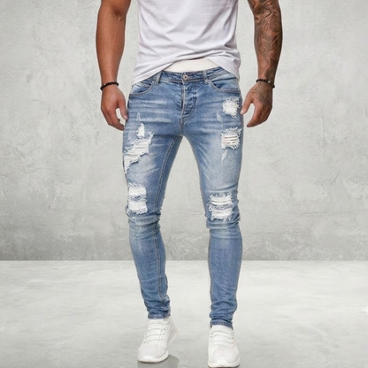 👖50% de descuento🏆Pantalones vaqueros ajustados rotos para hombre ✅️Pago contra entrega