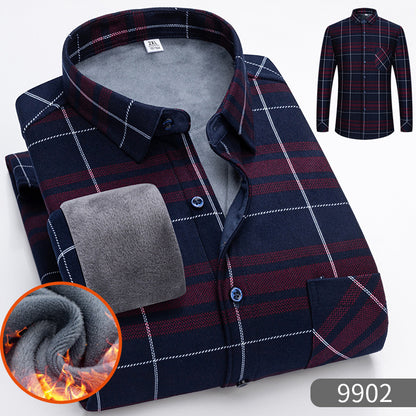 🔥👔【L-5XL】 Ciepła koszula biznesowa z długim rękawem na jesień i zimę3895561