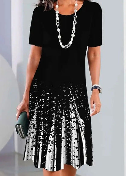 🔥【50% zniżki na gorącą wyprzedaż】🔥【S-5XL】Letnia elegancka sukienka retro z okrągłym dekoltem