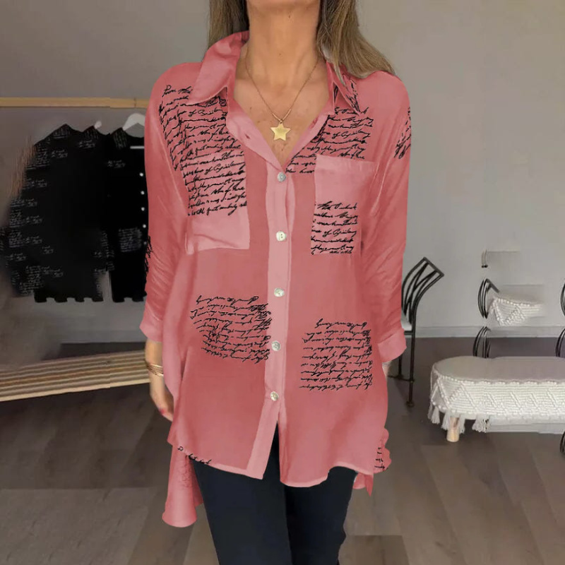 🎁👚【S-5XL】💖2026 nowa modna koszula z nadrukiem na klapach, modna odzież wierzchnia, wygodna i oddychająca
