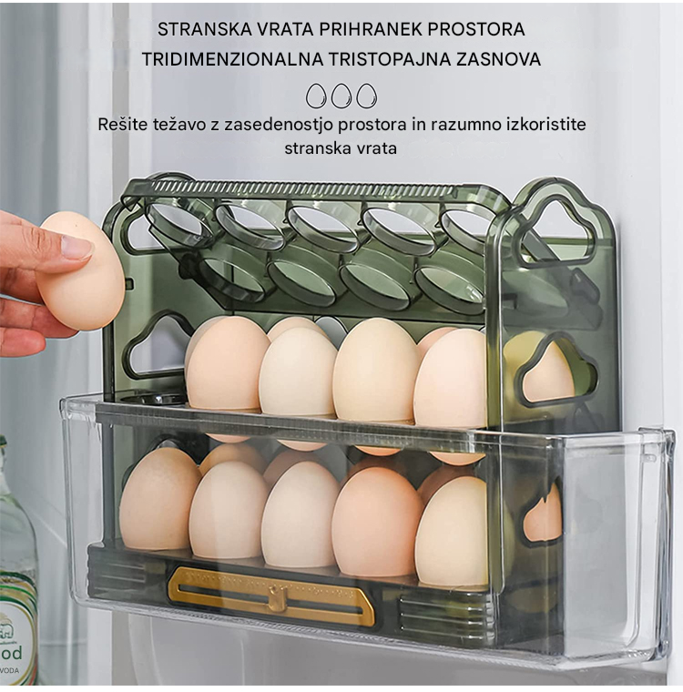 🥚👍【Plačilo ob dostavi】💥 Škatla za shranjevanje jajc, posebej zasnovana za shranjevanje sveže hrane na stranskih vratih hladilnika