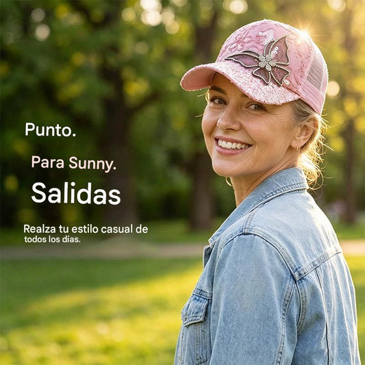 🎁✨🧢 Gorra de béisbol con lentejuelas y pedrería | Brillante y ajustable