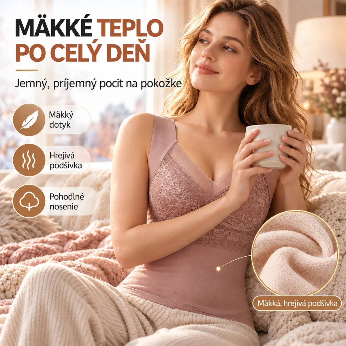 🔥Kúp 1 a 1 dostaneš zadarmo❤️【L-4XL】Čipkové termo tielko, vynikajúci dizajn chrbta; účinne dvíha a naberá poprsie, čím zabraňuje jeho ochabovaniu.